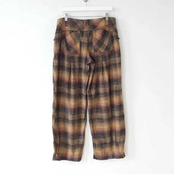 Free People | Birch Wide Leg Plaid Pant in Moss - Picture 3 of 3
